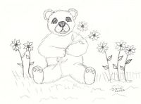 Bear in daisy patch